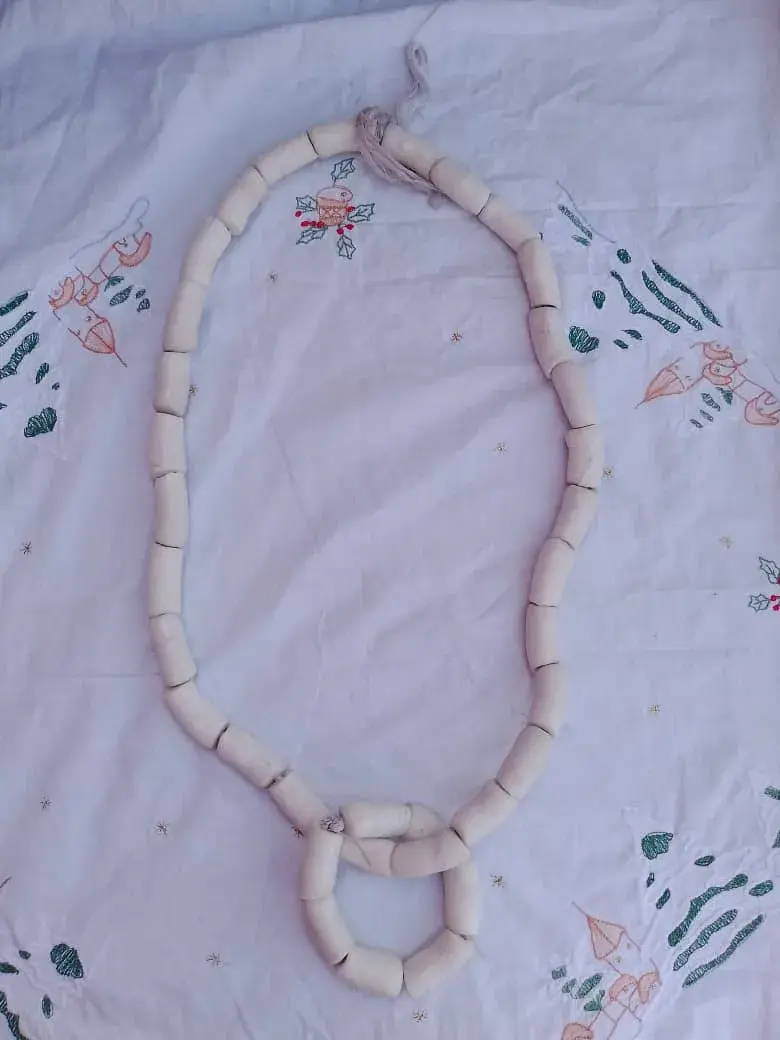 Krobo Bead Necklace, Cream