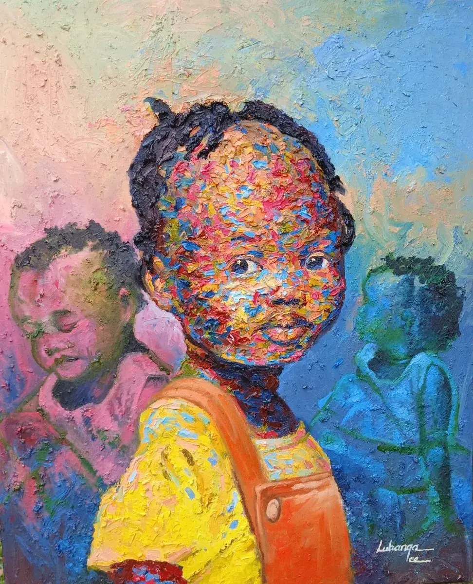 Chains Within Impasto Portrait