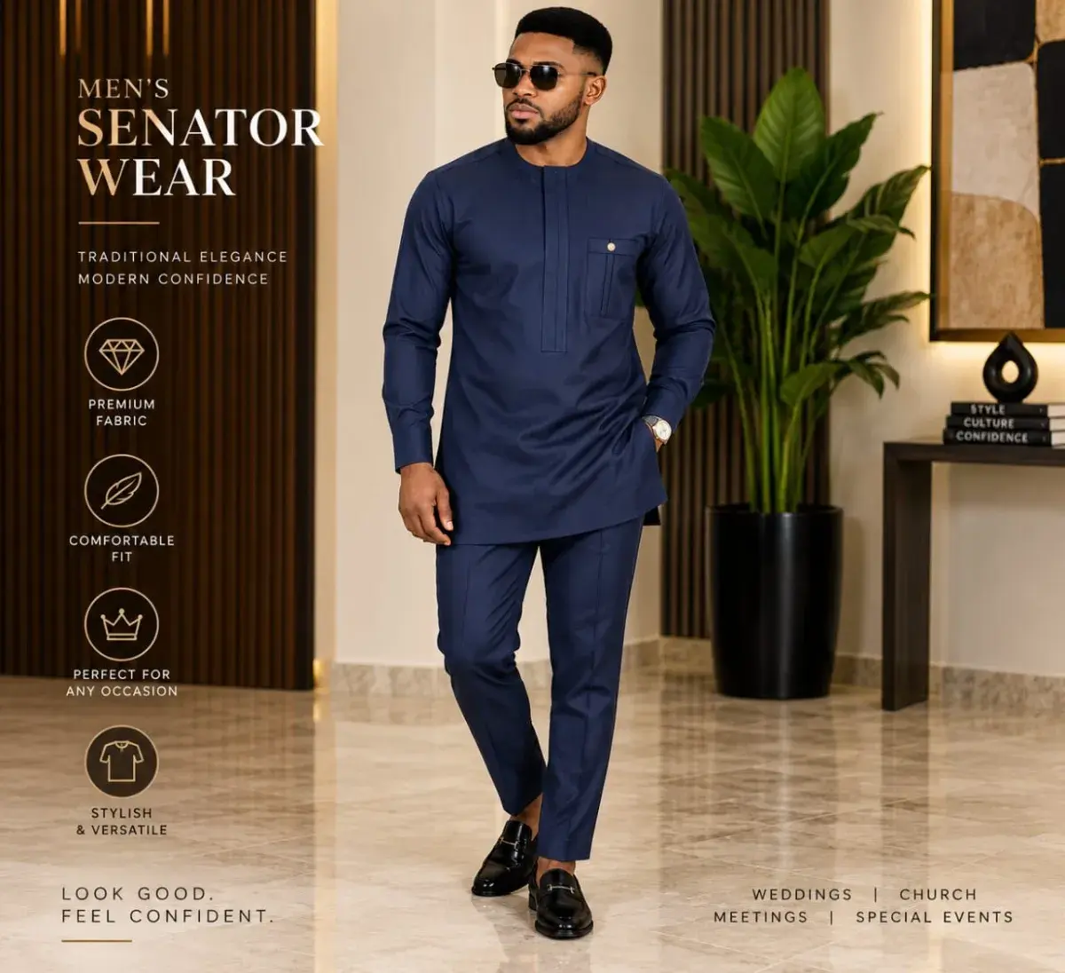 Men's Navy Senator Wear - Made to Measure