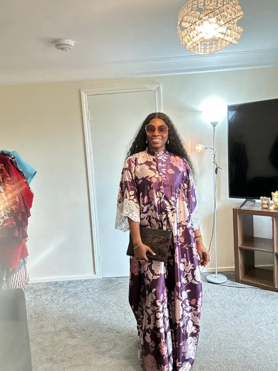 Purple Floral Bubu Shirt Dress