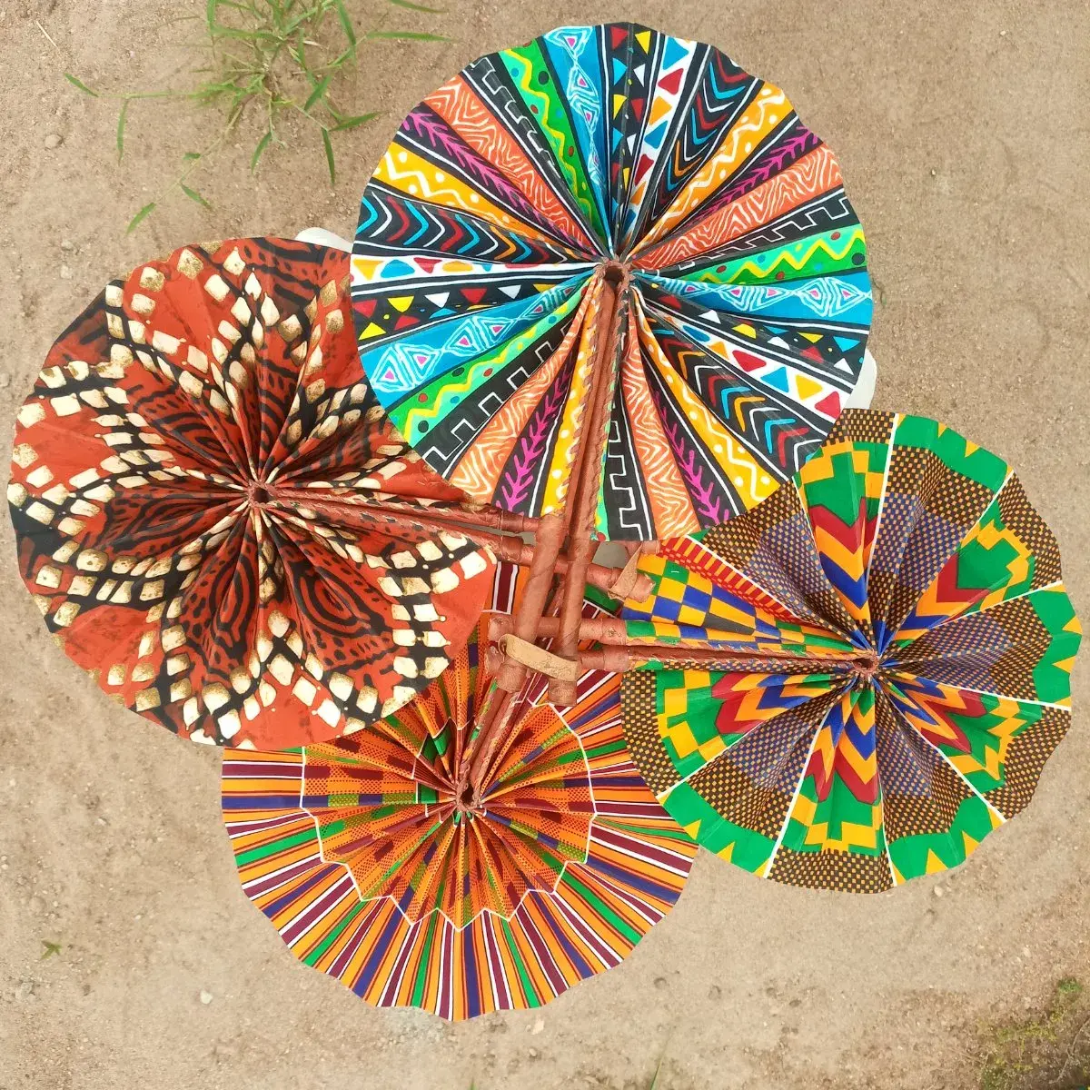 Set of 4 Ankara Folding Fans