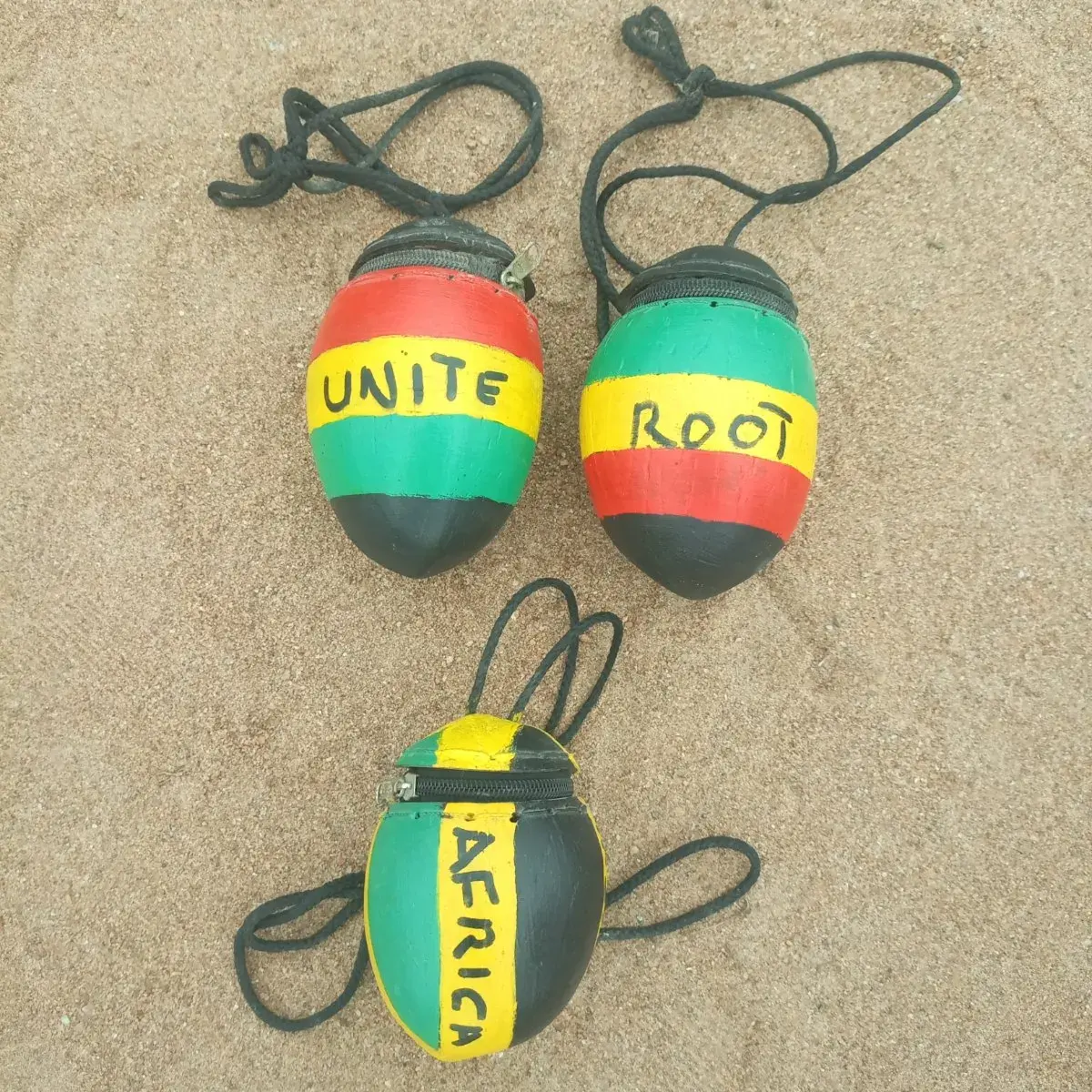 Set of 3 Coconut Pouch Necklaces