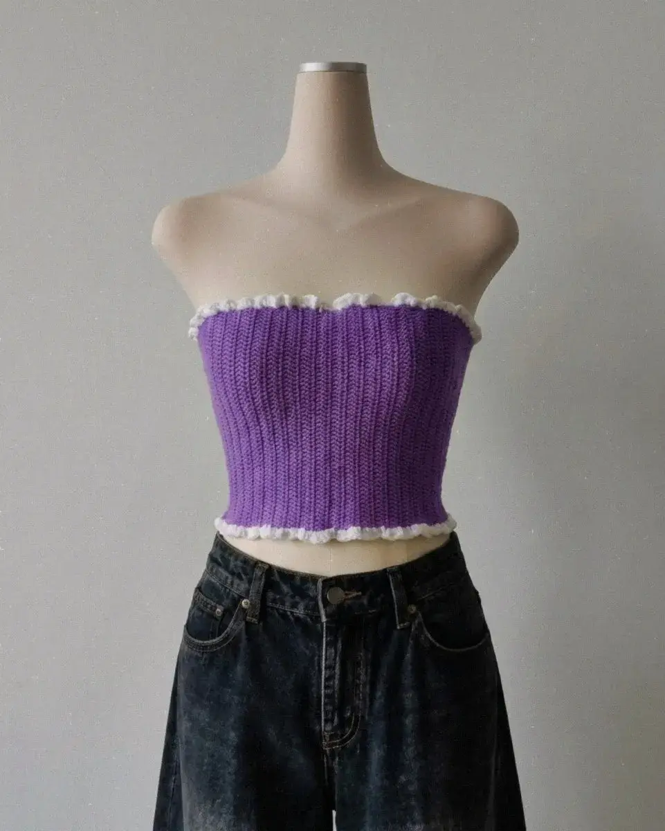 Purple Crochet Corset Top