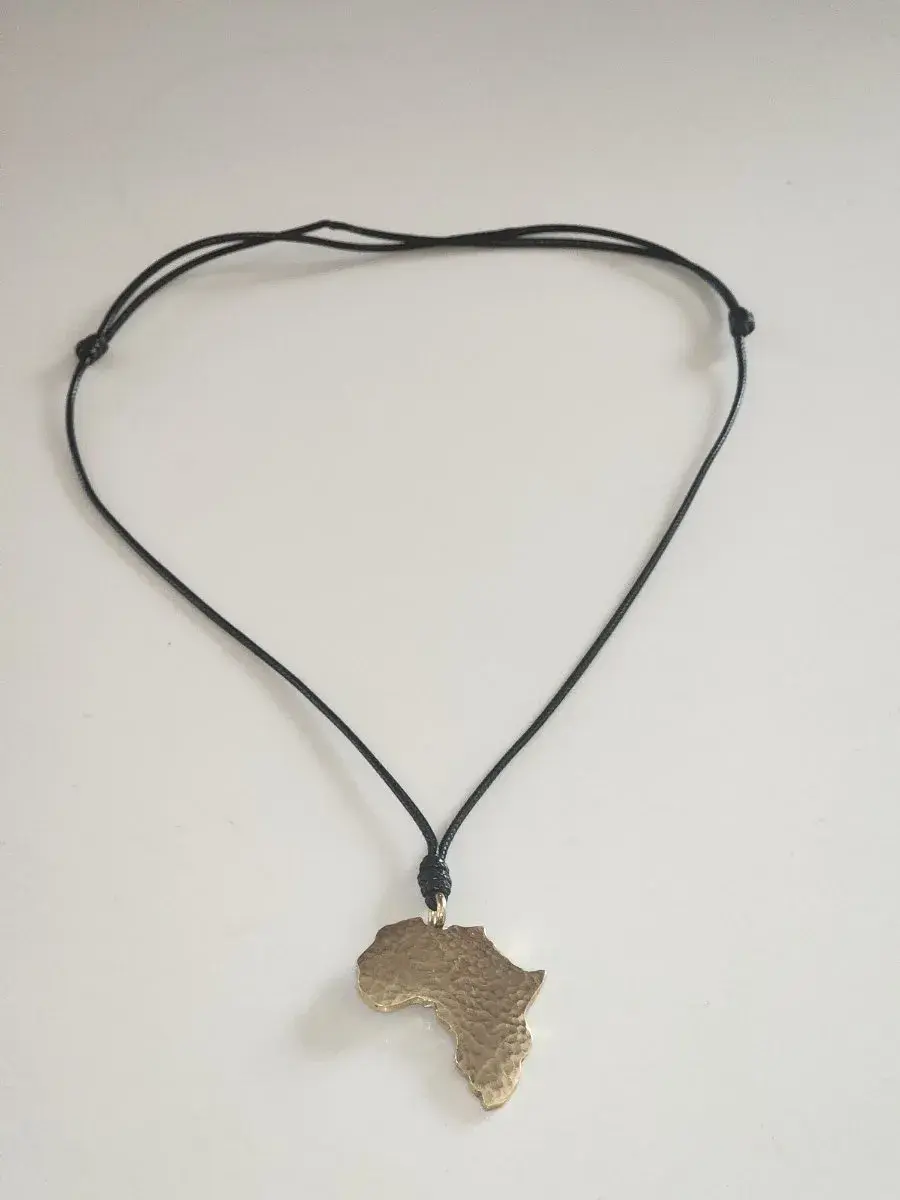 Brass Africa Map Necklace