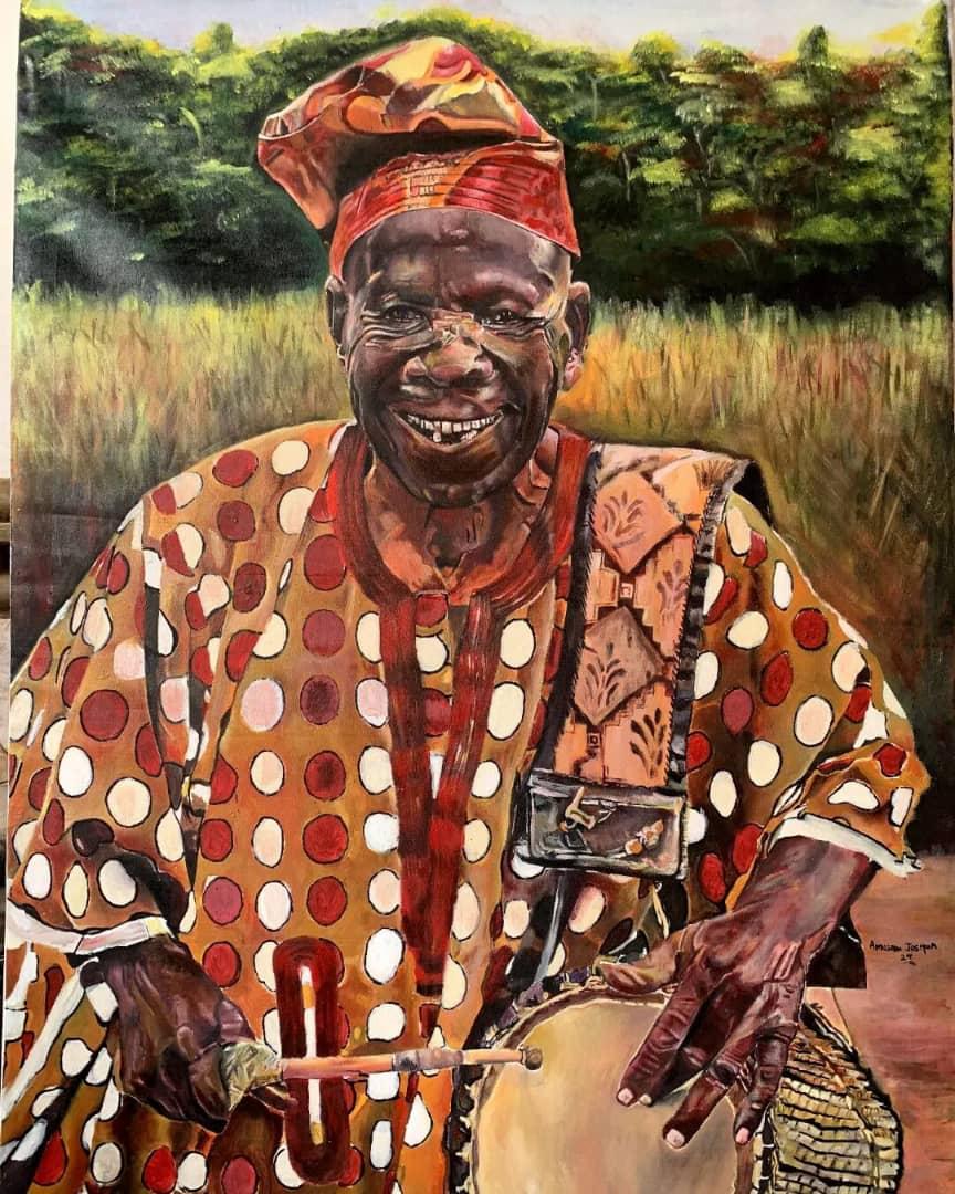 Babá Onílù Ònírò | Yoruba Gangan Talking Drummer Painting