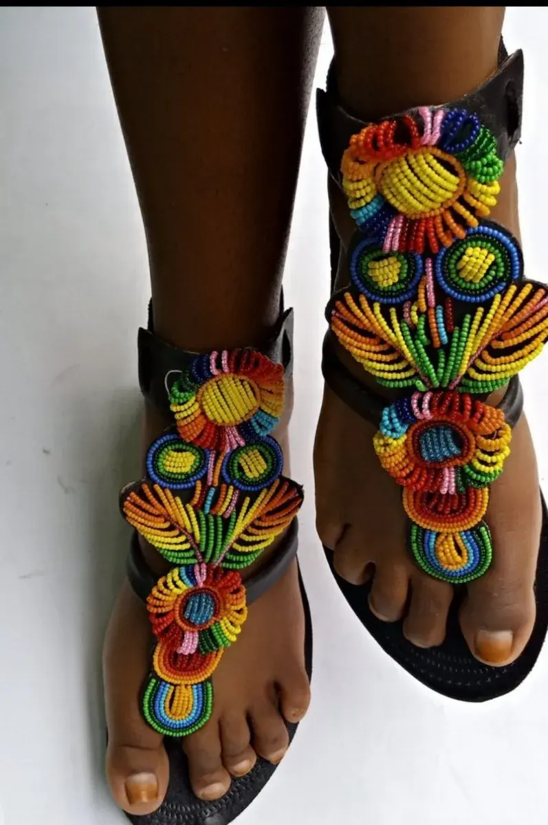 Maasai Beaded Leather Sandals