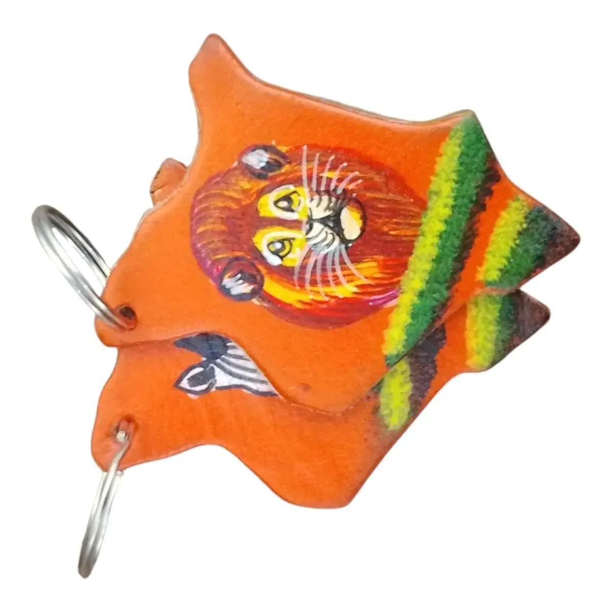 Hand Painted Leather Keyring