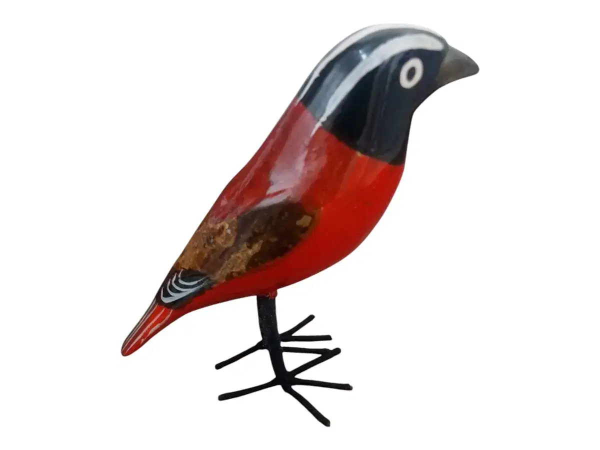 Painted Wooden Bird Figurine