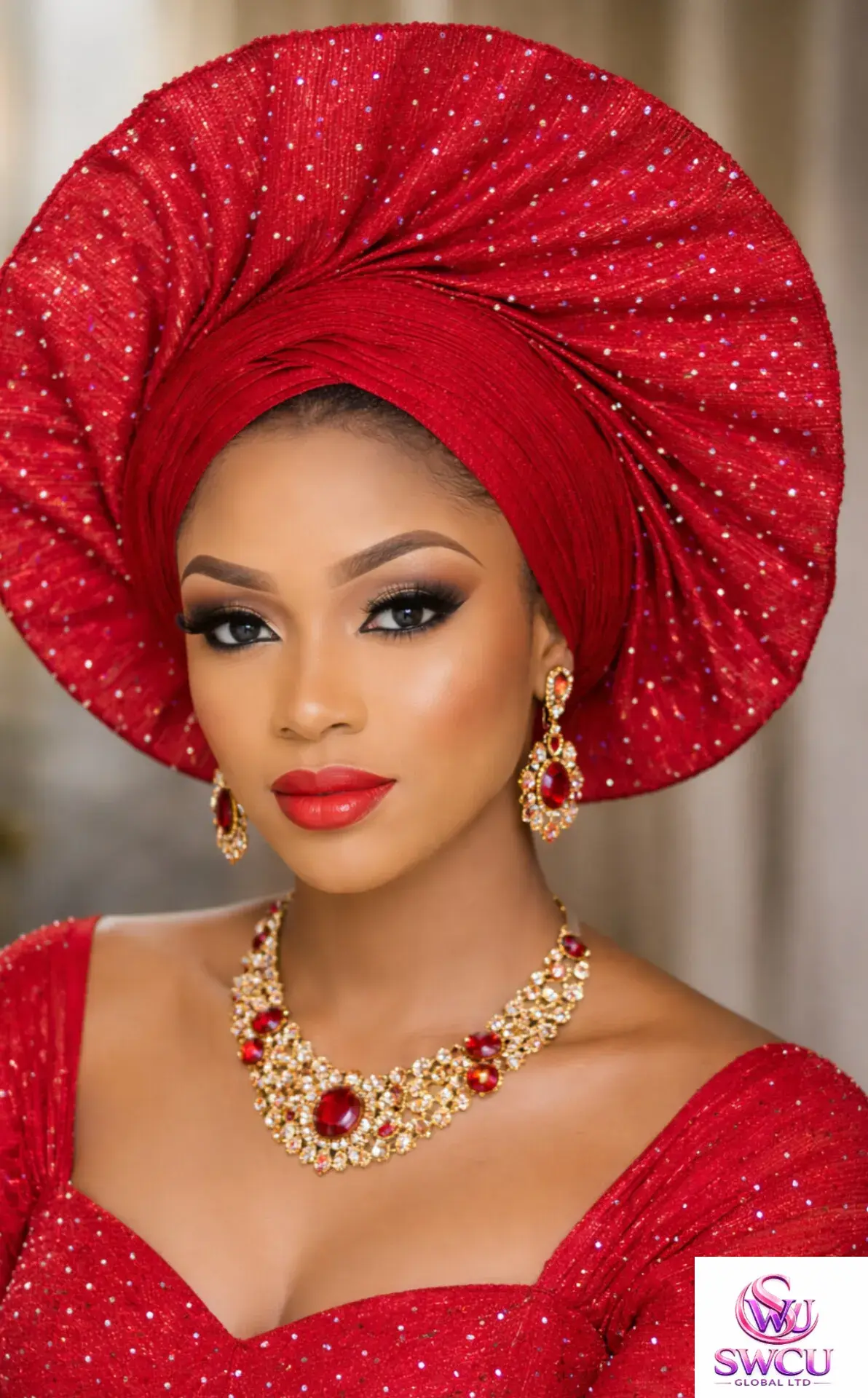 Luxury Auto Gele, Stoned African Headpiece