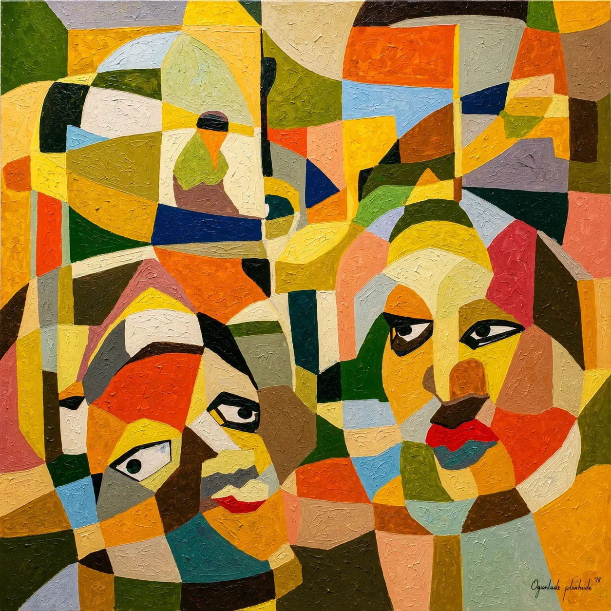 Abstract Gelede Mural 1 Painting