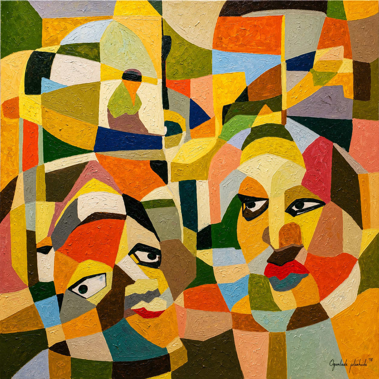 Abstract Gelede in Mural 1 Painting _Contemporary Nigerian Painting
