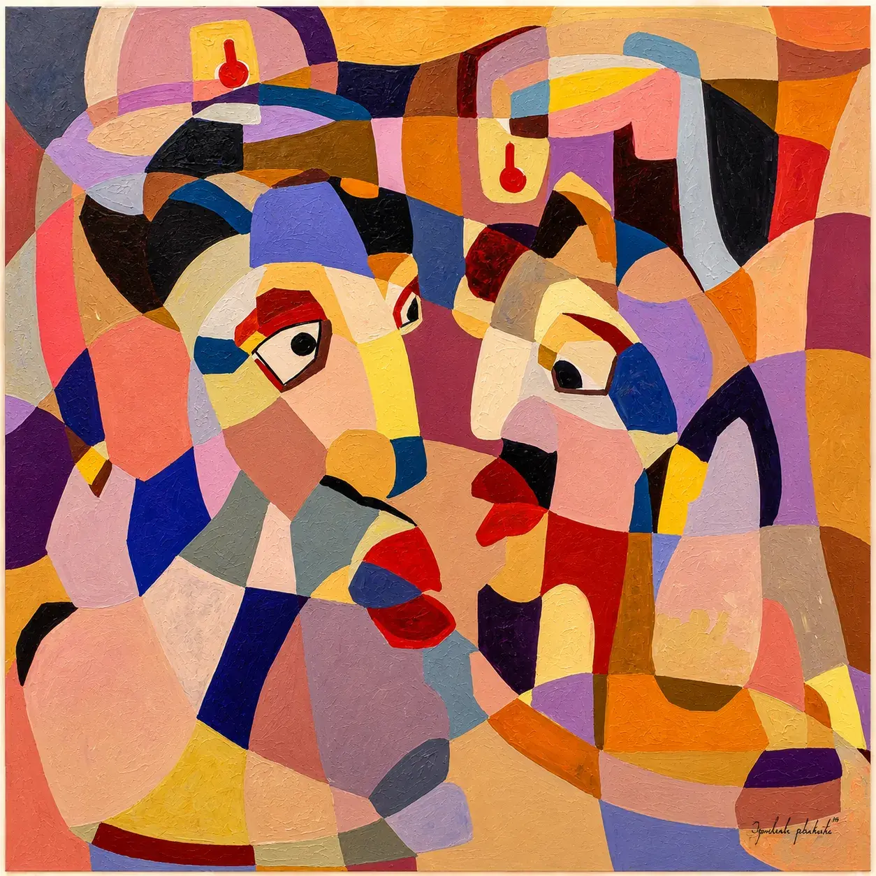 Abstract Gelede Mural 2 Painting