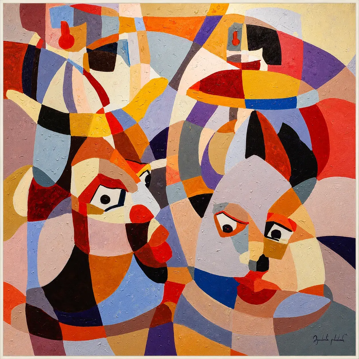 Abstract Gelede Mural 3 Painting