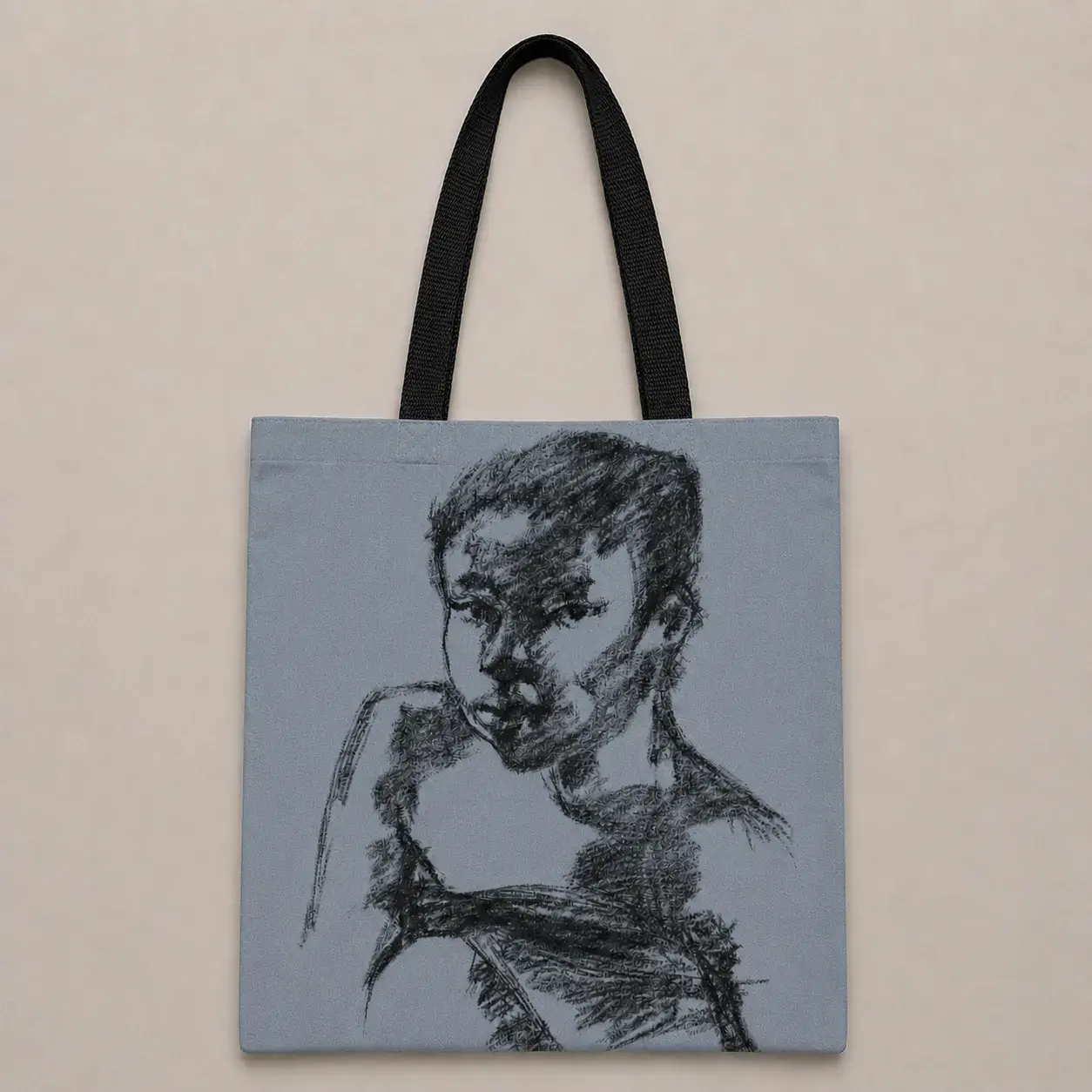 Abstract Face Canvas Tote Bags
