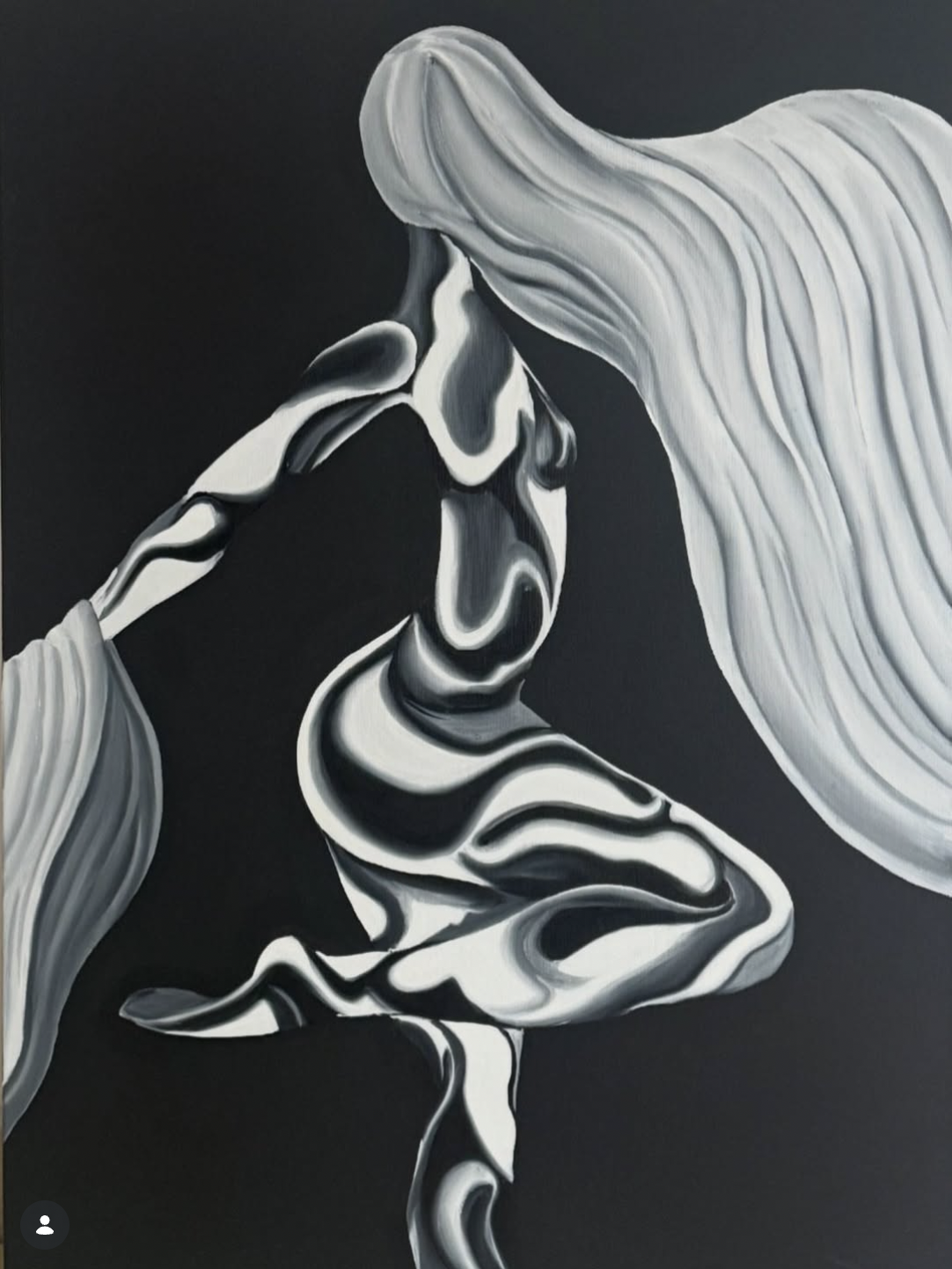 Figure IV, Abstract Oil Painting on Canvas by Nigerian Artist