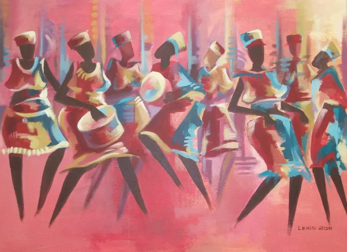 Happy Mothers | Original Acrylic Dance Painting, 22x30in