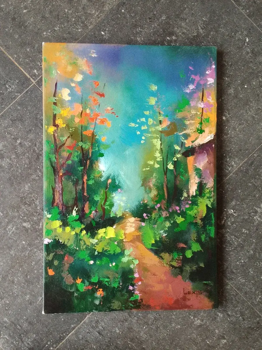 Beautiful Cottage | Original Acrylic Landscape, 13x20in