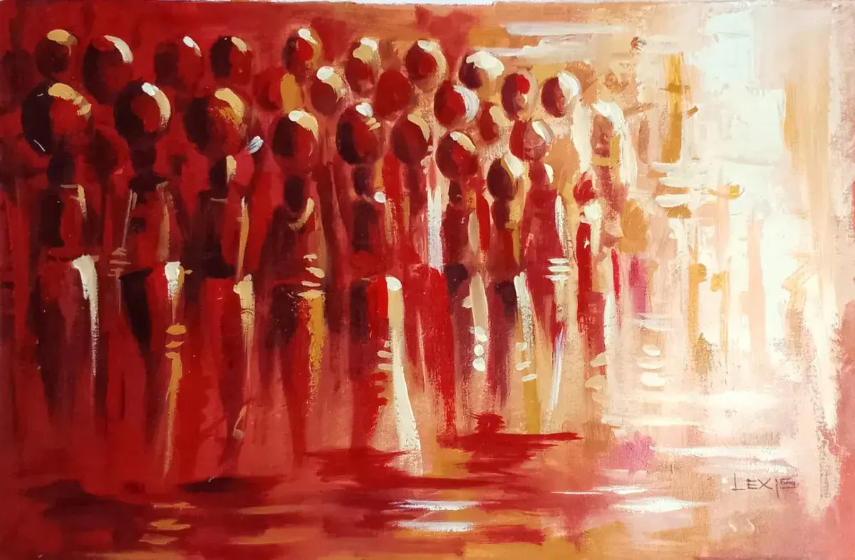 Echoes of Community II, Red Painting