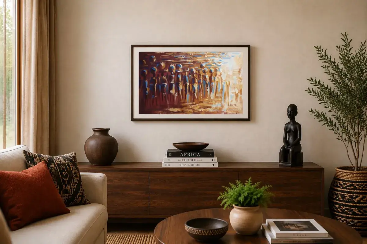 Echoes of Community I, Brown Painting