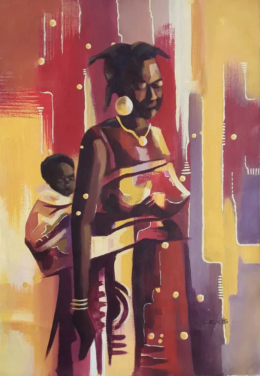 Mother's Pride, Mother and Child Painting