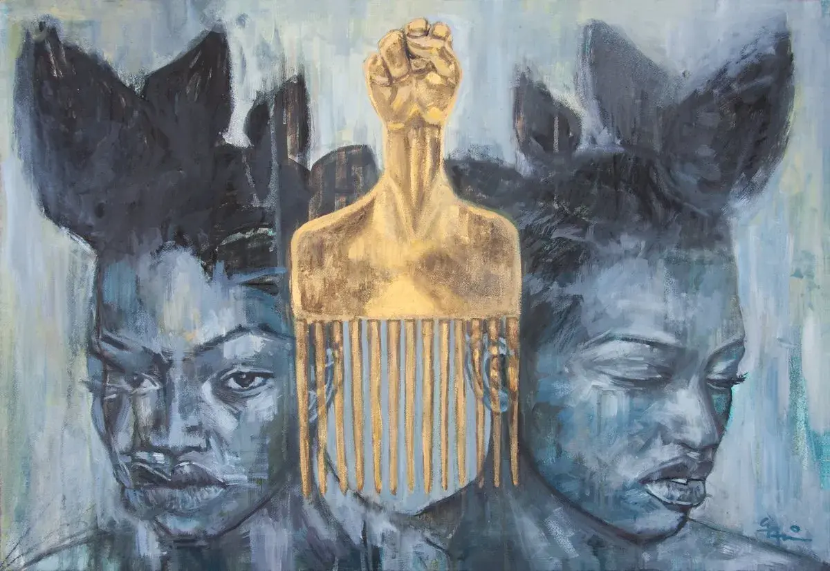 Resistance Comb II, Mixed Media Painting